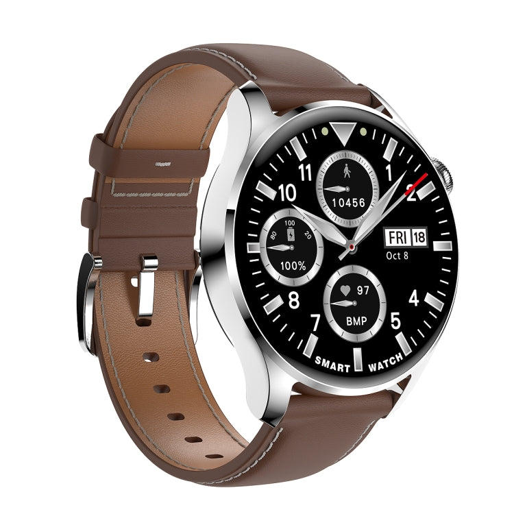 M103 1.35 inch IPS Color Screen IP67 Waterproof Smart Watch, Support Sleep Monitoring / Heart Rate Monitoring / Bluetooth Call / Music Playback, Style: Leather Strap(Brown) - Smart Wear by buy2fix | Online Shopping UK | buy2fix