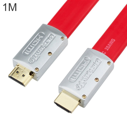 ULT-unite 4K Ultra HD Gold-plated HDMI to HDMI Flat Cable, Cable Length:1m(Red) - Cable by ult-unite | Online Shopping UK | buy2fix