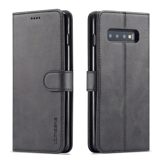 For Galaxy S10 LC.IMEEKE Calf Texture Horizontal Flip Leather Case, with Holder & Card Slots & Wallet(Black) - Galaxy Phone Cases by LC.IMEEKE | Online Shopping UK | buy2fix