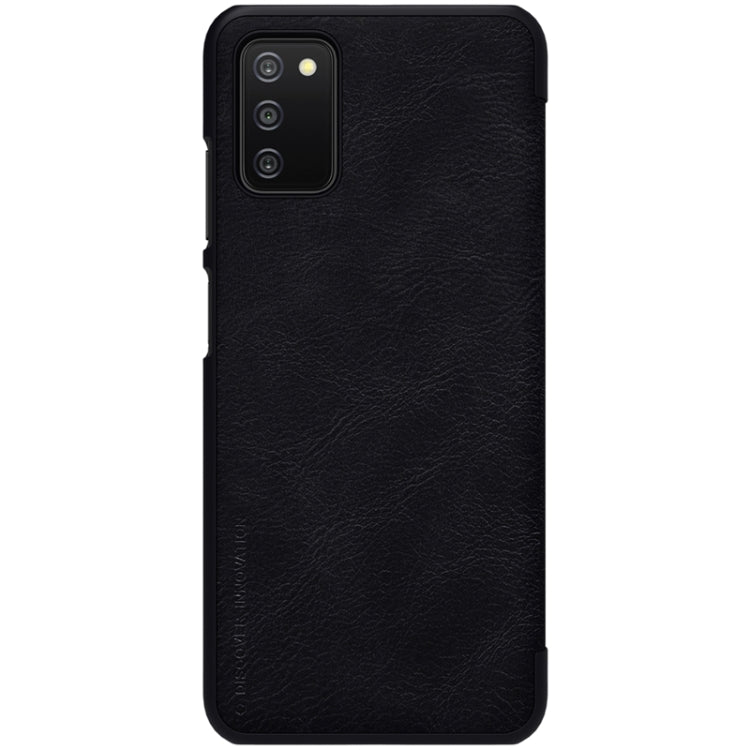 For Samsung Galaxy A03s / A037G NILLKIN QIN Series Crazy Horse Texture Horizontal Flip Phone Leather Case with Card Slot(Black) - Galaxy Phone Cases by NILLKIN | Online Shopping UK | buy2fix