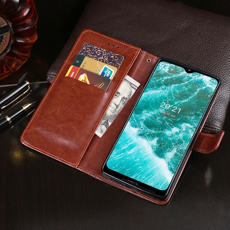 For Nokia C30 idewei Crazy Horse Texture Leather Phone Case with Holder & Card Slots & Wallet(Brown) - Nokia Cases by idewei | Online Shopping UK | buy2fix