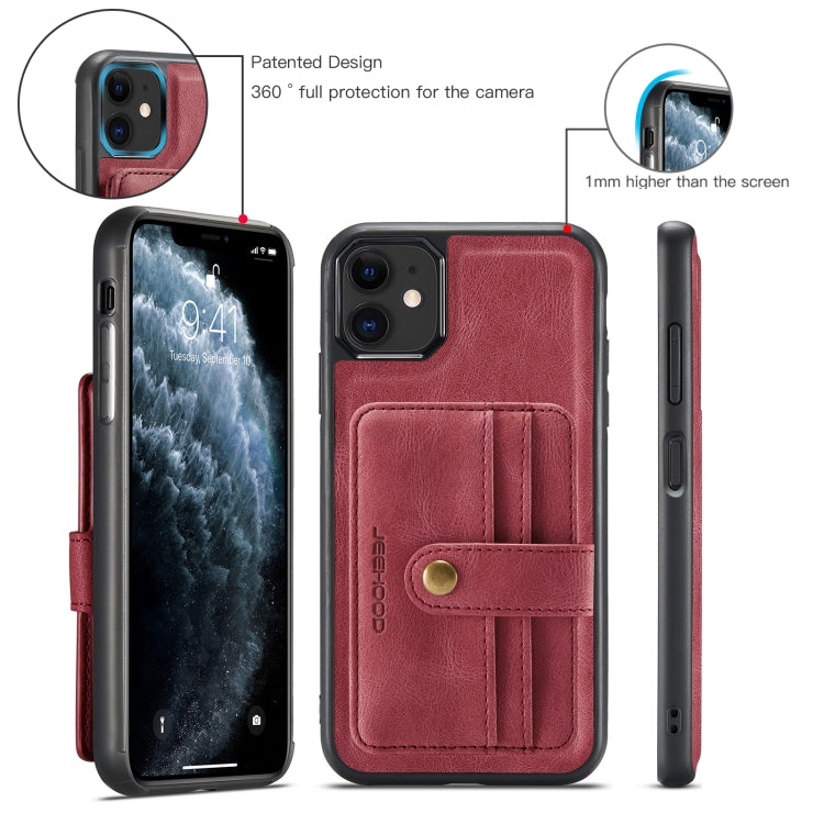 For iPhone 11 Pro Max JEEHOOD RFID Blocking Anti-Theft Wallet Phone Case (Red) - iPhone 11 Pro Max Cases by JEEHOOD | Online Shopping UK | buy2fix