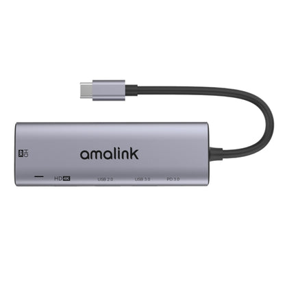 amalink 95126 Type-C / USB-C to Dual HDMI + 2 Ports USB + PD 3.0 Multi-function HUB(Grey) - Computer & Networking by amalink | Online Shopping UK | buy2fix