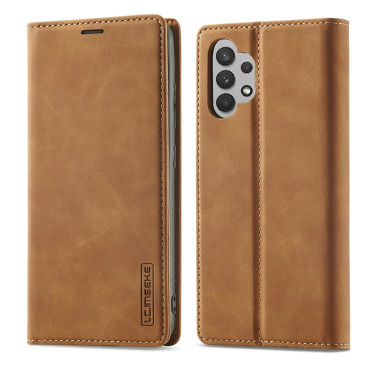 For Samsung Galaxy A32 4G LC.IMEEKE Strong Magnetism Matte TPU + PU Leather Case(Brown) - Galaxy Phone Cases by LC.IMEEKE | Online Shopping UK | buy2fix