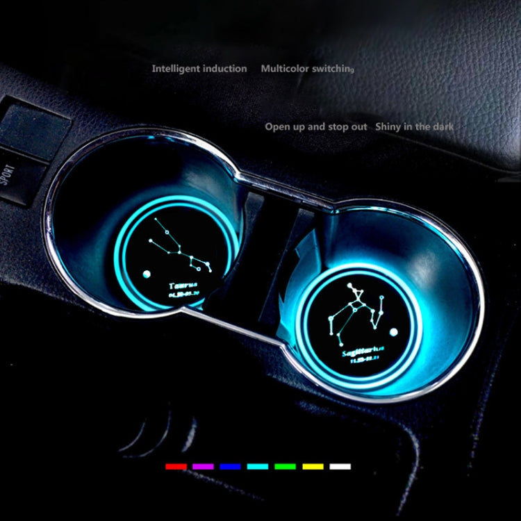 2 PCS Car Constellation Series AcrylicColorful USB Charger Water Cup Groove LED Atmosphere Light(Libra) - In Car by buy2fix | Online Shopping UK | buy2fix