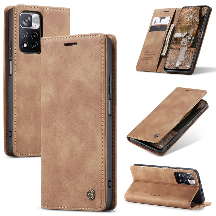 For Xiaomi Redmi Note 11 Pro Global/Redmi Note 11 Pro 5G Global CaseMe 013 Multifunctional Horizontal Flip Leather Phone Case(Brown) - Xiaomi Cases by CaseMe | Online Shopping UK | buy2fix