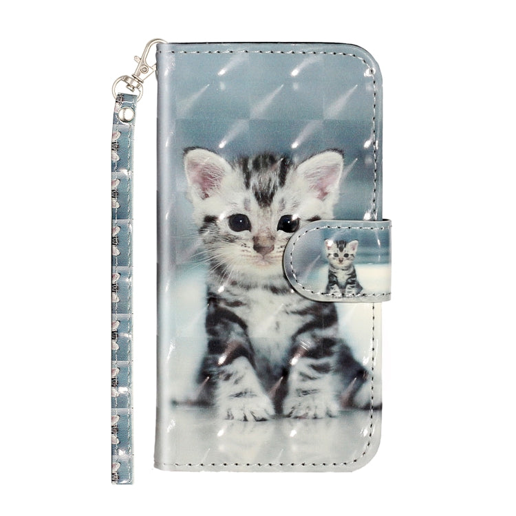 For Samsung Galaxy S22 5G 3D Pattern Horizontal Flip PU Leather Phone Case(Cat) - Galaxy S22 5G Cases by buy2fix | Online Shopping UK | buy2fix