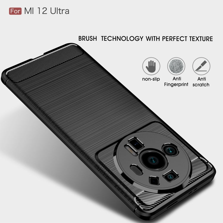 For Xiaomi Mi 12 Ultra 5G Brushed Texture Carbon Fiber TPU Phone Case(Blue) - Xiaomi Cases by GKK | Online Shopping UK | buy2fix