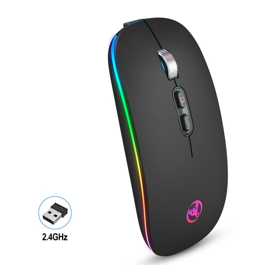HXSJ M103FG 1600dpi Adjustable 2.4G RGB Light Wireless Mouse(Black) - Wireless Mice by HXSJ | Online Shopping UK | buy2fix
