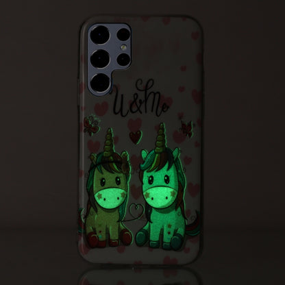 For Samsung Galaxy S22 Ultra 5G Luminous TPU Protective Phone Case(Couple Unicorn) - Samsung Accessories by buy2fix | Online Shopping UK | buy2fix