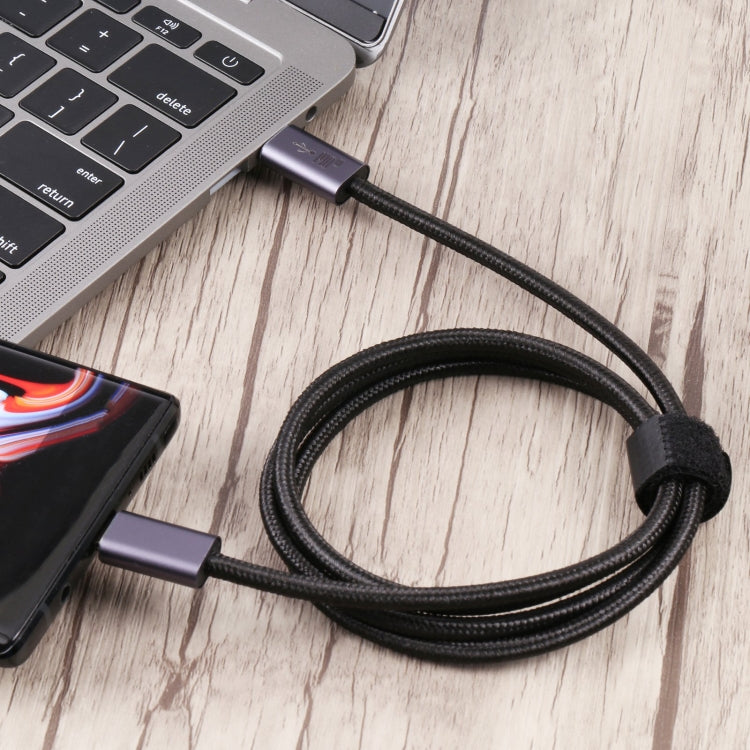 140W USB 2.0 USB-C / Type-C Male to USB-C / Type-C Male Braided Data Cable, Cable Length:1m(Black) - Computer & Networking by buy2fix | Online Shopping UK | buy2fix