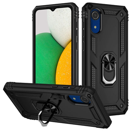 For Samsung Galaxy A03 Core 164mm Shockproof TPU + PC Phone Case with Holder(Black) - Samsung Accessories by buy2fix | Online Shopping UK | buy2fix