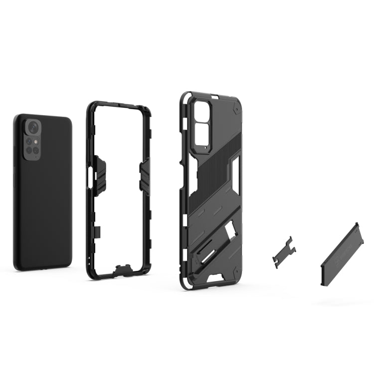 For Xiaomi Redmi Note 11 / Note 11S Global Punk Armor 2 in 1 PC + TPU Shockproof Phone Case with Invisible Holder(Black) - Xiaomi Accessories by buy2fix | Online Shopping UK | buy2fix