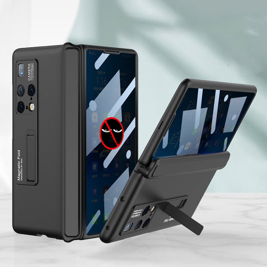 For Huawei Mate X2 GKK Anti-peeping Magnetic Hinge Flip Phone Case with Holder(Black) - Huawei Cases by GKK | Online Shopping UK | buy2fix