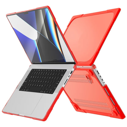 TPU + PC Two-color Anti-fall Laptop Protective Case For MacBook Pro 16.2 inch A2485 2021(Red) - MacBook Pro Cases by buy2fix | Online Shopping UK | buy2fix