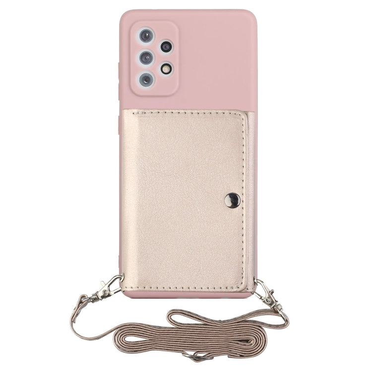 For Samsung Galaxy A73 5G Crossbody Lanyard Wallet Card Bag Phone Case(Pink) - Samsung Accessories by buy2fix | Online Shopping UK | buy2fix