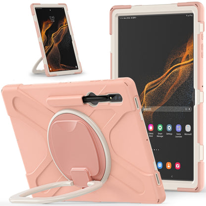 For Samsung Galaxy Tab S8 Ultra X900 Silicone + PC Tablet Protective Case(Rose Gold) - Galaxy Tab S8 Ultra Cases by buy2fix | Online Shopping UK | buy2fix