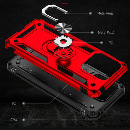 For Xiaomi Redmi 10C Shockproof TPU + PC Phone Case with 360 Degree Rotating Holder(Red) - Xiaomi Cases by buy2fix | Online Shopping UK | buy2fix