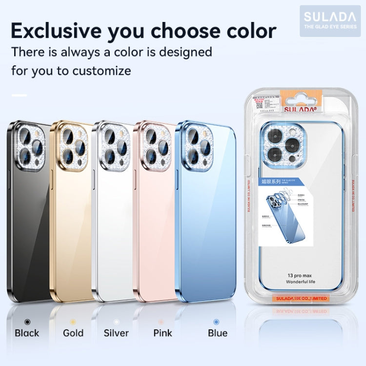 For iPhone 13 Pro Max SULADA Diamond Lens Protector Plated Frosted Case (Silver) - iPhone 13 Pro Max Cases by SULADA | Online Shopping UK | buy2fix