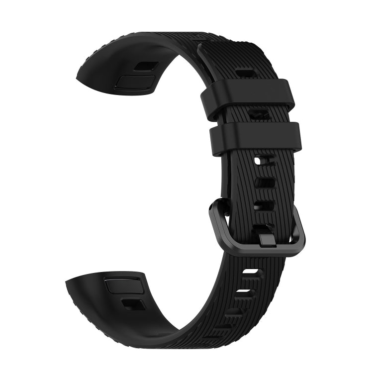 For Huawei Band 3 & 4 Pro Silicone Watch Band(Black) - Smart Wear by buy2fix | Online Shopping UK | buy2fix