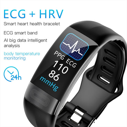 P11 Plus 0.96 inch Screen ECG+HRV Smart Health Bracelet, Support Body Temperature, Dynamic Heart Rate, ECG Monitoring, Blood Oxygen Monitor(Black) - Smart Wear by buy2fix | Online Shopping UK | buy2fix