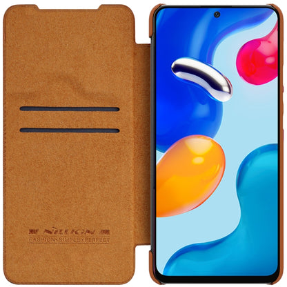 For Xiaomi Redmi Note 11S NILLKIN QIN Series Crazy Horse Texture Leather Case(Brown) - Xiaomi Cases by NILLKIN | Online Shopping UK | buy2fix