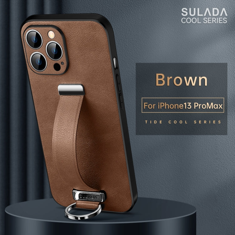 For iPhone 13 Pro Max  SULADA Cool Series PC + Leather Texture Skin Feel Shockproof Phone Case(Brown) - iPhone 13 Pro Max Cases by SULADA | Online Shopping UK | buy2fix