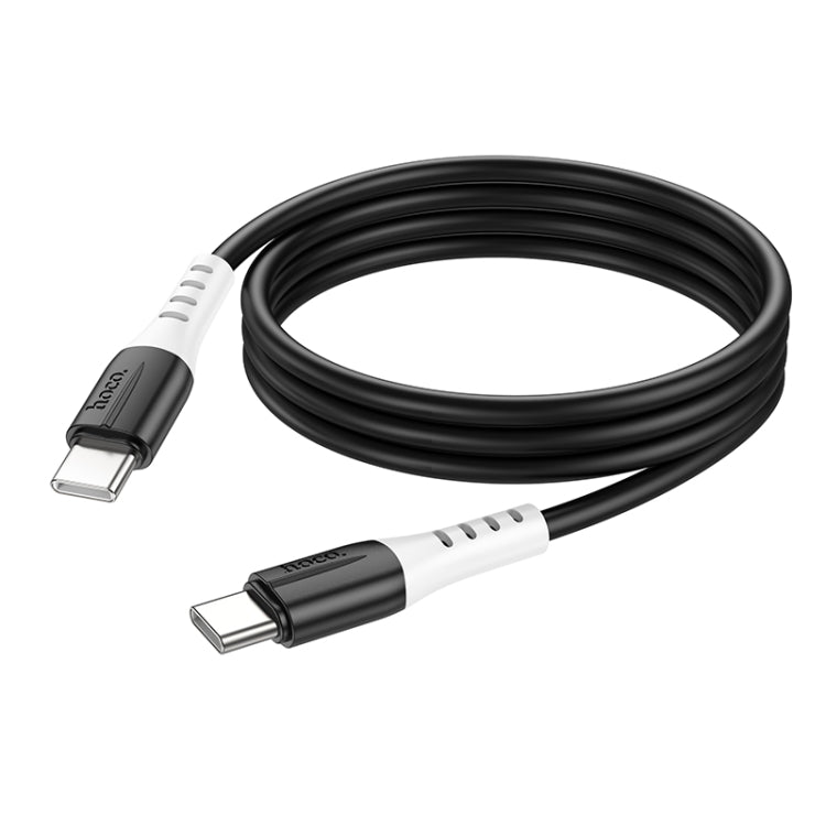 hoco 60W X82 3A USB-C / Type-C to USB-C / Type-C Silicone Charging Data Cable,Length: 1m(Black) -  by hoco | Online Shopping UK | buy2fix