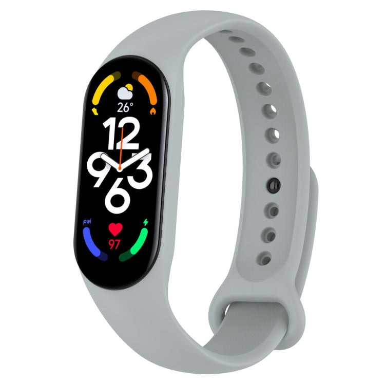 For Xiaomi Mi Band 7 / 7NFC / 6 / 6 NFC / 5 / 5 NFC / Amazfit Band 5 Official Silicone Watch Band(Grey) - Smart Wear by buy2fix | Online Shopping UK | buy2fix