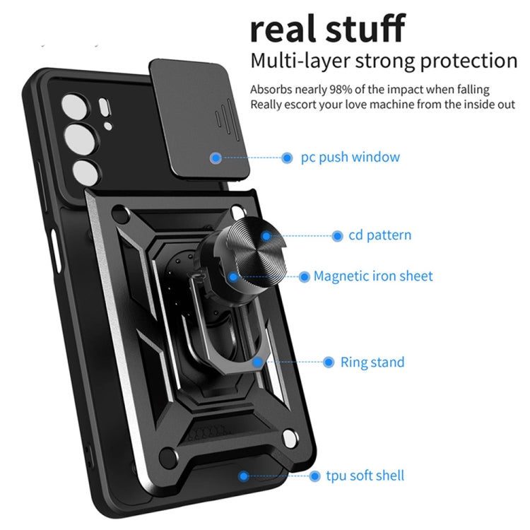 For Motorola Edge 30 Pro Sliding Camera Cover Design TPU+PC Phone Case(Black) - Motorola Cases by buy2fix | Online Shopping UK | buy2fix