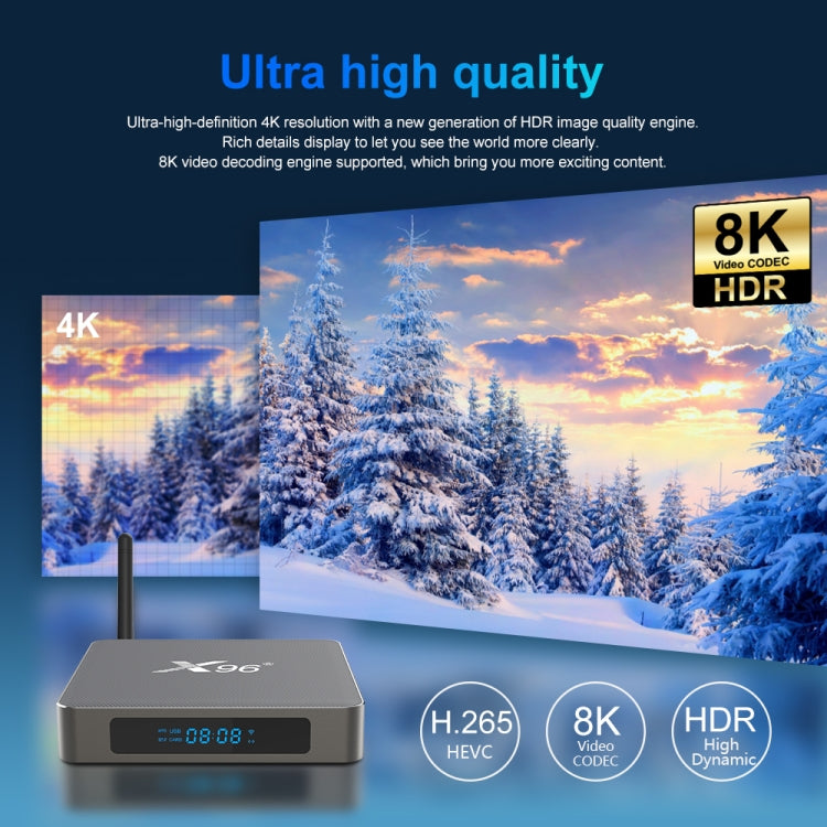 X96 X6 8K Smart TV BOX Android 11.0 Media Player, RK3566 Quad Core ARM Cortex A55, RAM: 8GB, ROM: 64GB, Plug Type:US Plug - Consumer Electronics by buy2fix | Online Shopping UK | buy2fix