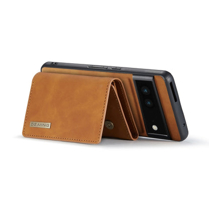 For Google Pixel 7 5G DG.MING M1 Series 3-Fold Multi Card Wallet + Magnetic Phone Case(Brown) - Google Cases by DG.MING | Online Shopping UK | buy2fix