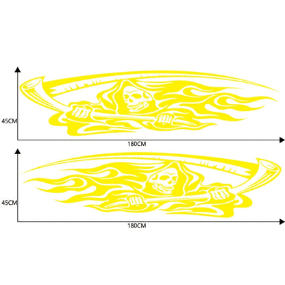 2 PCS/Set D-435 Grim Reaper Pattern Car Modified Decorative Sticker(Yellow) - In Car by buy2fix | Online Shopping UK | buy2fix