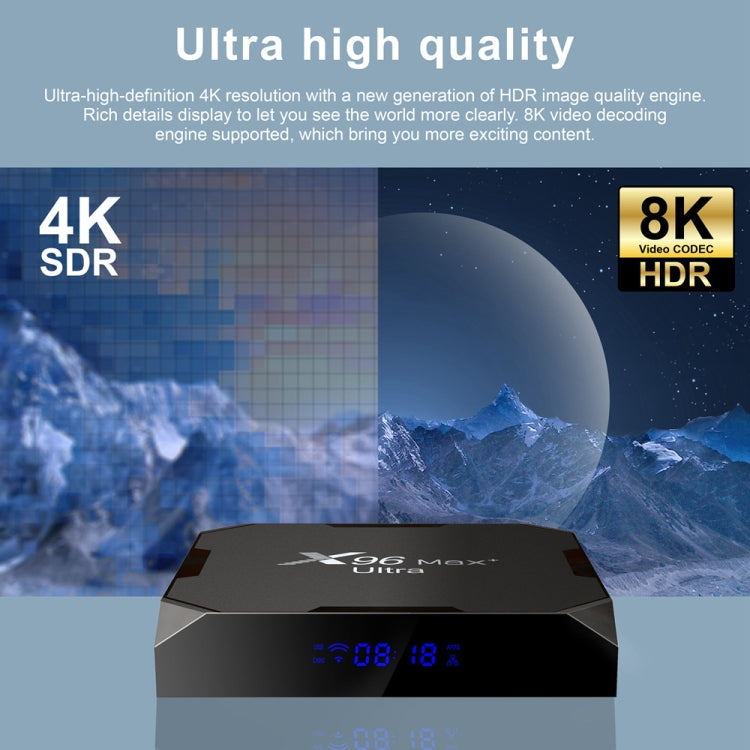 X96 Max+ Ultra 4GB+32GB Amlogic S905X4 8K Smart TV BOX Android 11.0 Media Player, Plug Type:EU Plug - Consumer Electronics by buy2fix | Online Shopping UK | buy2fix