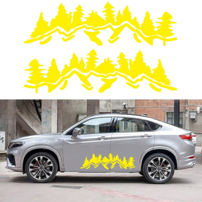 2 PCS/Set D-924 Mountain Woods Pattern Car Modified Decorative Sticker(Yellow) - In Car by buy2fix | Online Shopping UK | buy2fix