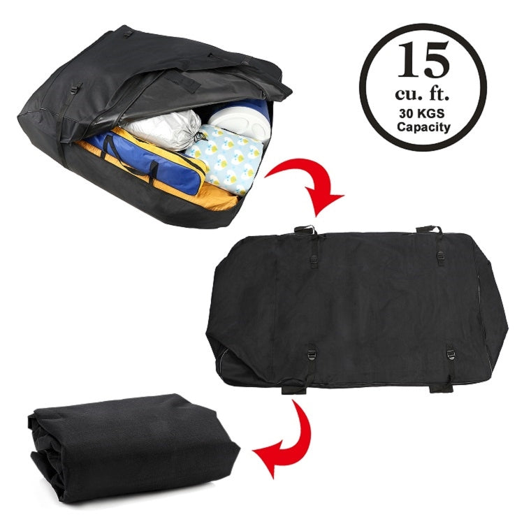 T20656 15 Cubic Foot Car Oxford Cloth Luggage Outdoor Camper Roof Bag - In Car by buy2fix | Online Shopping UK | buy2fix