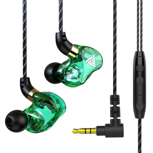 QKZ SK7 3.5mm Sports In-ear Copper Driver Wired HIFI Stereo Earphone with Mic(Green) - In Ear Wired Earphone by QKZ | Online Shopping UK | buy2fix