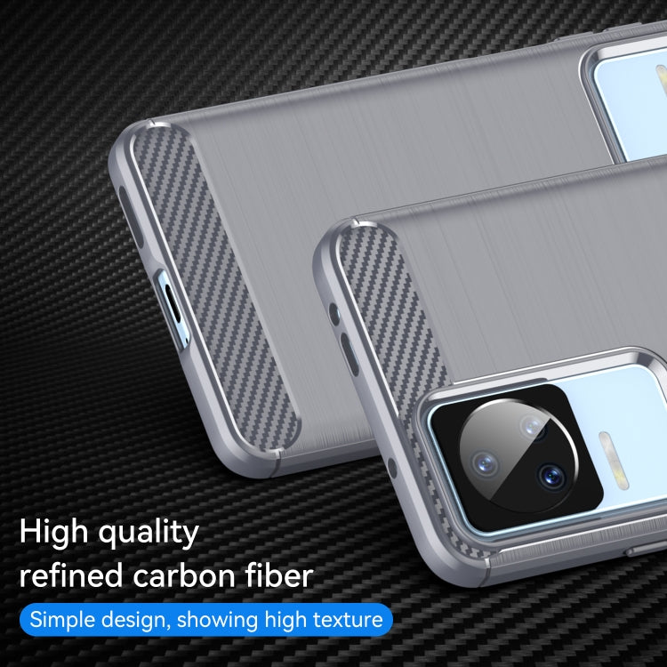 For Xiaomi Poco F4 Brushed Texture Carbon Fiber TPU Phone Case(Grey) - Xiaomi Cases by buy2fix | Online Shopping UK | buy2fix