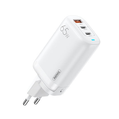 REMAX RP-U55 Territory Series 65W USB+Dual USB-C / Type-C Interface Fast Charger, Specification:EU Plug(White) - USB Charger by REMAX | Online Shopping UK | buy2fix