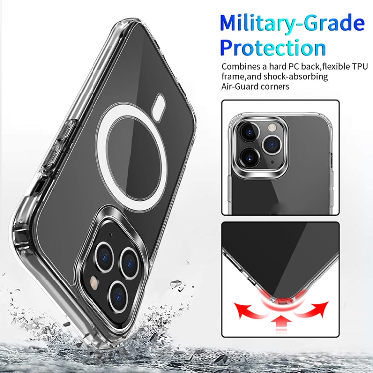 For iPhone 14 Pro Magsafe Magnetic Four Corner Airbags Phone Case(Transparent) - iPhone 14 Pro Cases by buy2fix | Online Shopping UK | buy2fix