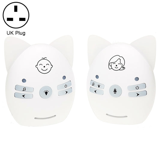 V30 Wireless Audio Baby Monitor Support Voice Monitoring + Intercom + Night Light without Battery, Plug Type:UK Plug(White) - Security by buy2fix | Online Shopping UK | buy2fix
