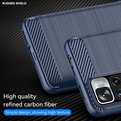 For Xiaomi Redmi Note 11 Pro / Note 11 Pro+ Brushed Texture Carbon Fiber TPU Case(Navy Blue) - Xiaomi Cases by buy2fix | Online Shopping UK | buy2fix