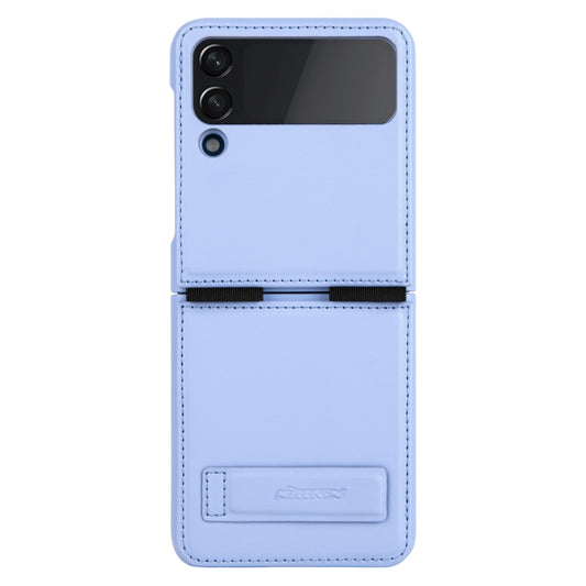 For Samsung Galaxy Z Flip4 5G NILLKIN QIN Series Plain Leather Phone Case(Blue) - Galaxy Z Flip4 5G Cases by NILLKIN | Online Shopping UK | buy2fix