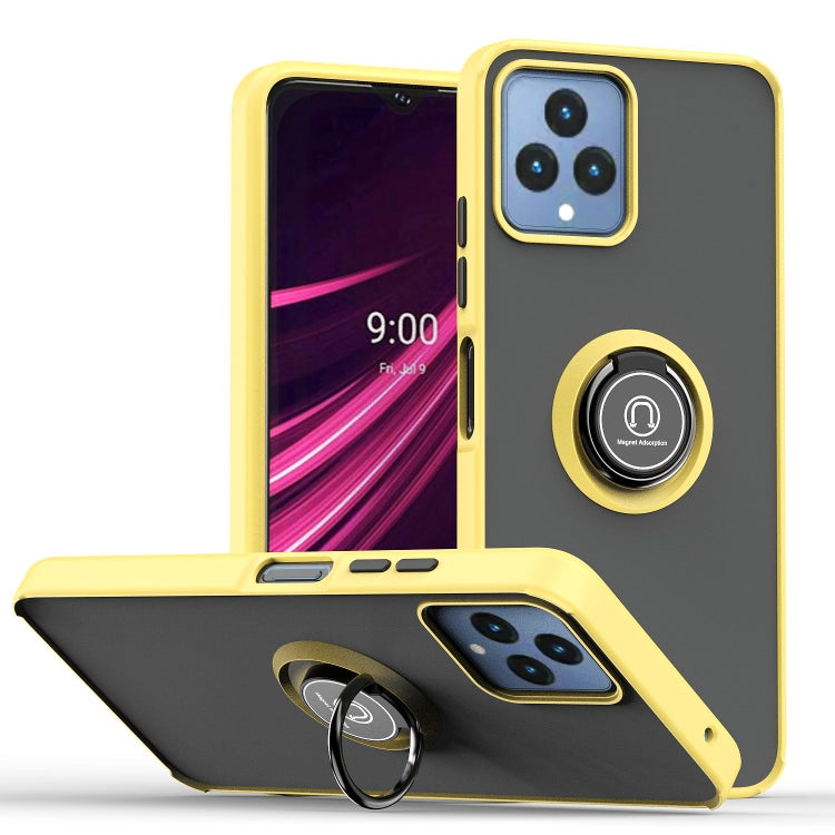 For T-Mobile REVVL 6 5G Q Shadow 1 Series TPU + PC Phone Case with Ring(Yellow) - More Brand by buy2fix | Online Shopping UK | buy2fix