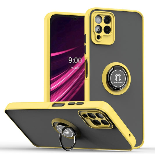 For T-Mobile REVVL 6 Pro 5G Q Shadow 1 Series TPU + PC Phone Case with Ring(Yellow) - More Brand by buy2fix | Online Shopping UK | buy2fix