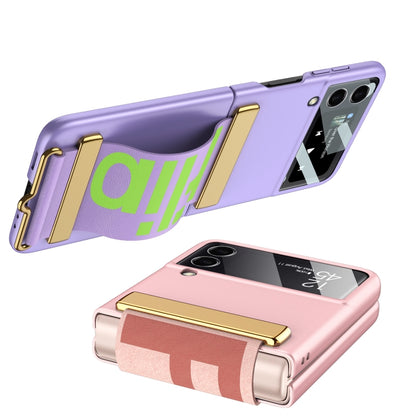 For Samsung Galaxy Z Flip4 GKK Ultra-thin Full Coverage Phone Flip Case with Wristband(Black) - Galaxy Z Flip4 5G Cases by GKK | Online Shopping UK | buy2fix