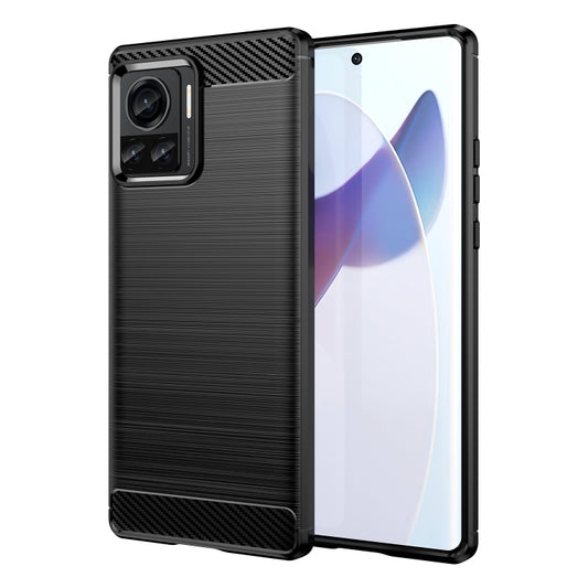 For Motorola Moto X30 Pro/Edge 30 Ultra Brushed Texture Carbon Fiber TPU Phone Case(Black) - Motorola Cases by buy2fix | Online Shopping UK | buy2fix
