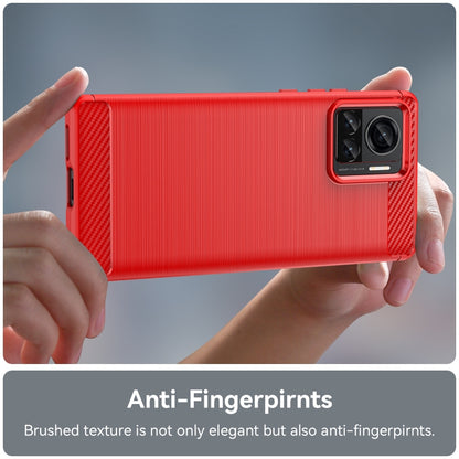 For Motorola Moto X30 Pro/Edge 30 Ultra Brushed Texture Carbon Fiber TPU Phone Case(Red) - Motorola Cases by buy2fix | Online Shopping UK | buy2fix