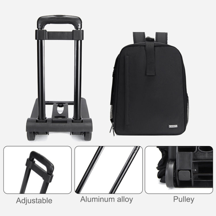 CADeN D6 V Camera Backpack Shoulders Drawbar Nylon Camera Bag, Size:32 x 18 x 43cm(Black) - Camera Accessories by CADeN | Online Shopping UK | buy2fix