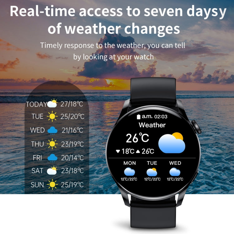 GW69 Smart Watch, Support BT Call / Heart Rate / Blood Pressure / Blood Oxygen(Black + Silicone Strap Black) - Smart Wear by buy2fix | Online Shopping UK | buy2fix